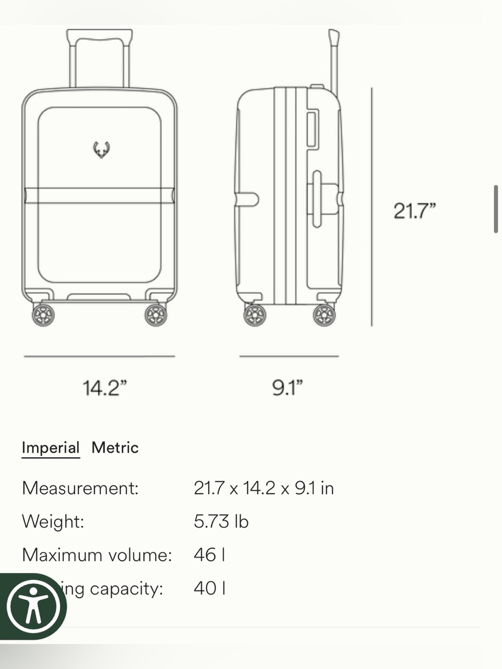 Antler Carry-On Luggage Warm Taupe Stripe Hardshell Spinner Suitcase Travel✈️ - Picture 15 of 16